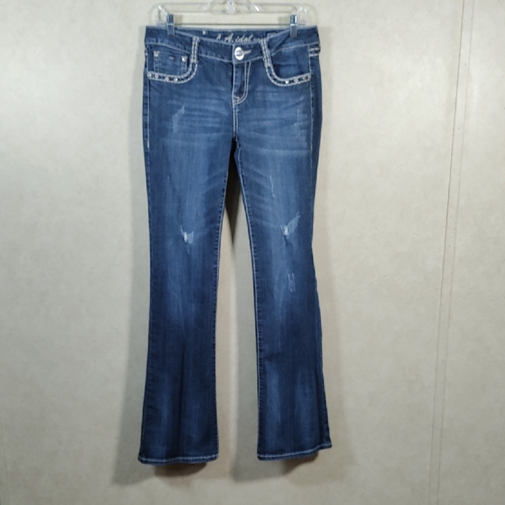 4091 LA Idol crystal embellished boot cut jeans 9
